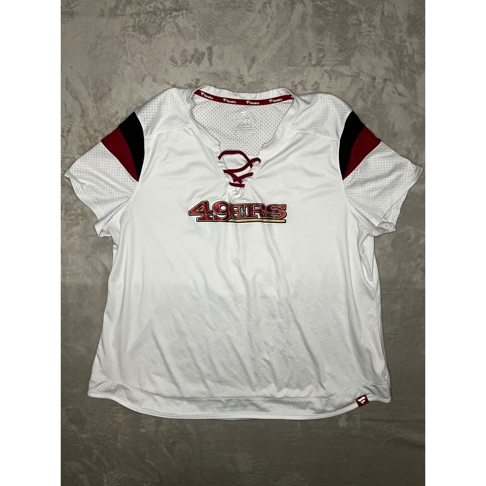 Fanatics San Francisco 49ers Womens‎ 3XL Lace Up Jersey Kittle 85 White Red